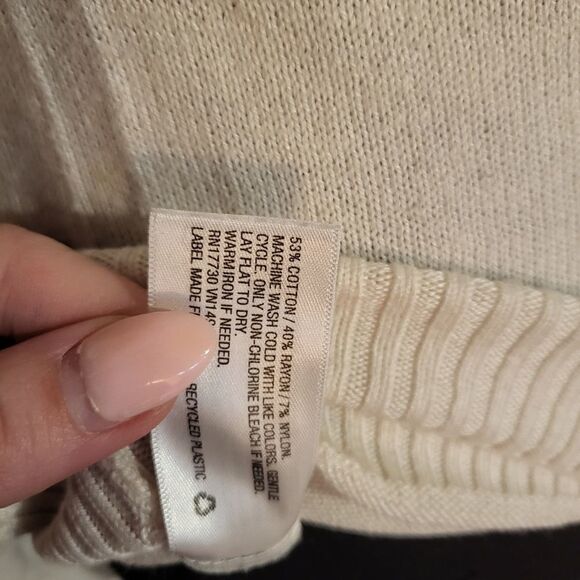 Merona sweater size XS crew neck cream color - Picture 6 of 6